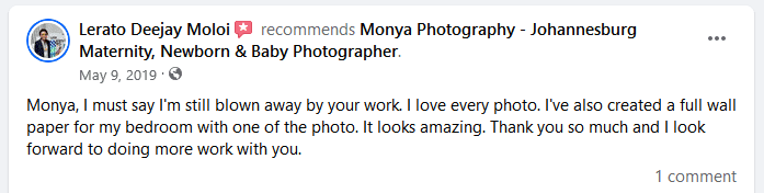 monya photography client reveiw