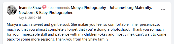 monya photography client reveiw