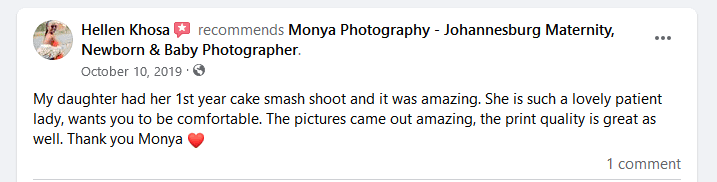 monya photography client reveiw
