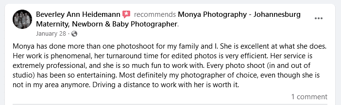 monya photography client reveiw