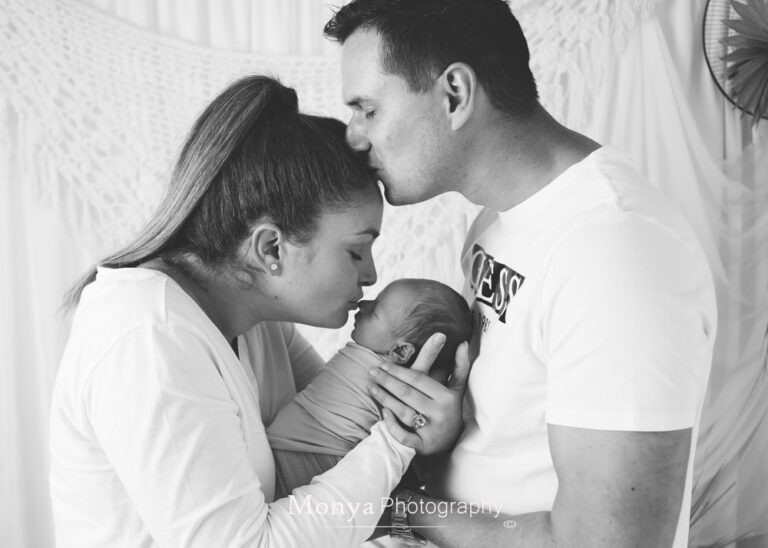 black and white baby photo